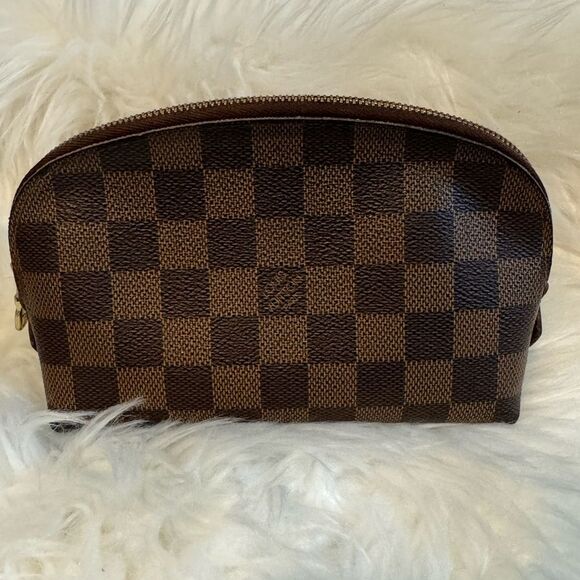LOUIS VUITTON Damier Ebene Toiletry Cosmetic Pouch, Pochette Cosmetique - Picture 1 of 16